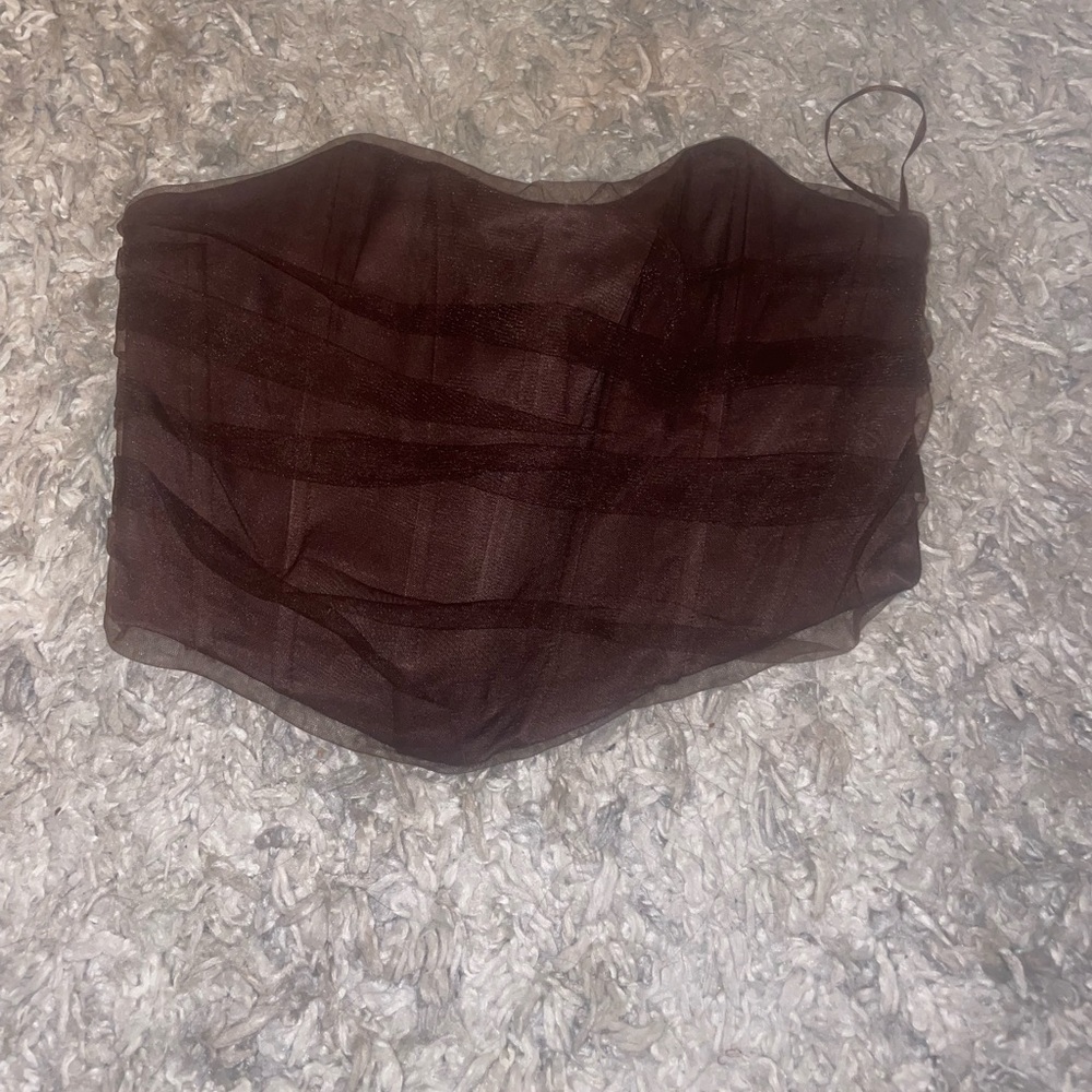 Never worn Zara chocolate brown corset top